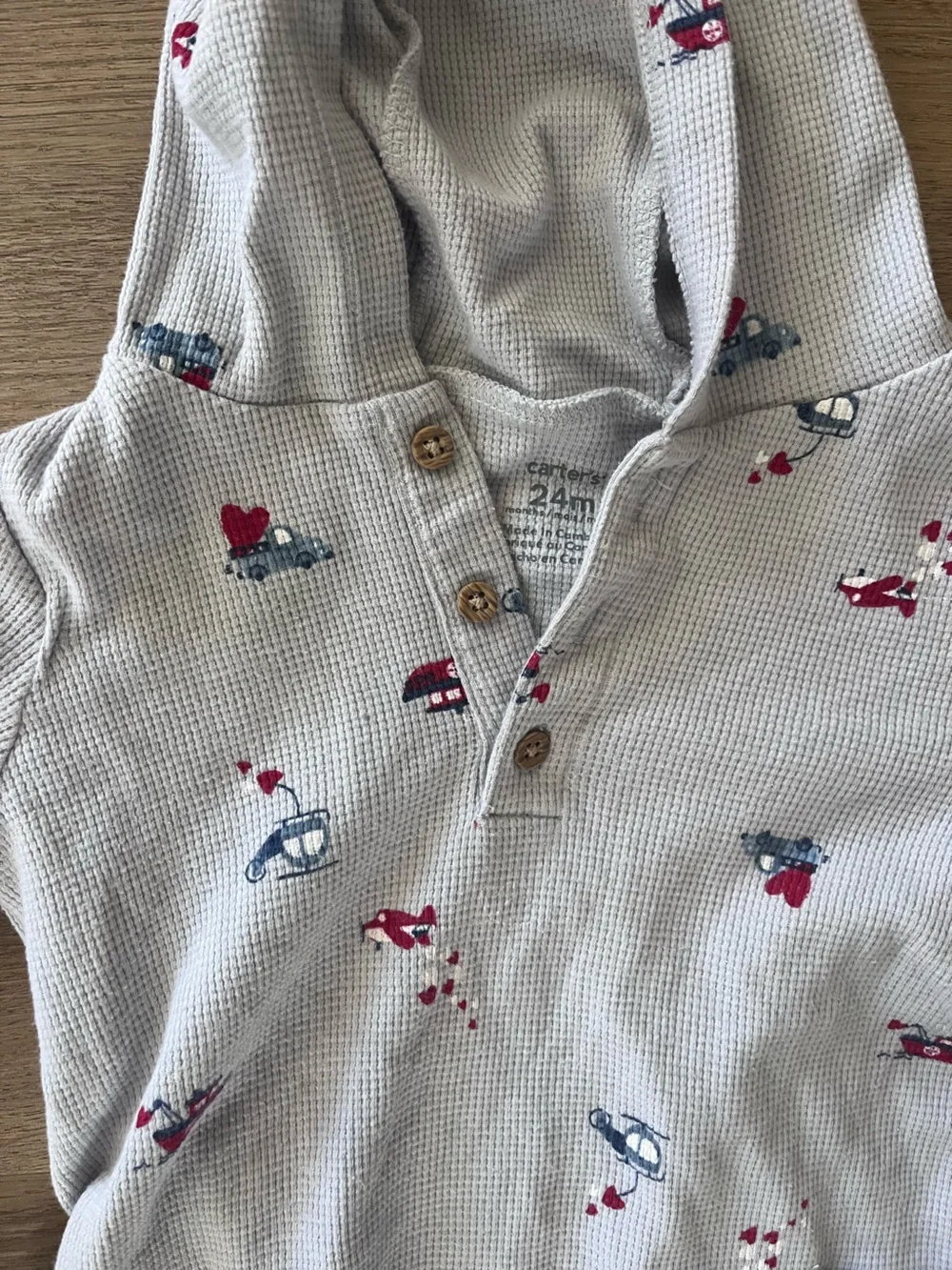 Carter's Light Gray Hoodie One-Piece 24M
